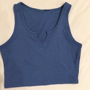 Navy blue slit tank top
